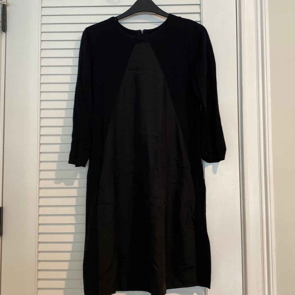 Black COS dress with satin detail front and back.